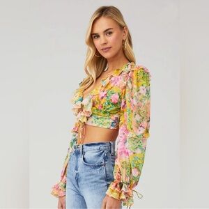 For Love & Lemons Nina floral top
